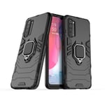FanTing Case for Oppo Find X2 Lite, Rugged and shockproof,with mobile phone holder, Cover for Oppo Find X2 Lite-Black