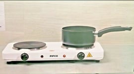 PIFCO Portable Dual Cooker Hotplate Electric Cooking Double Hob 20%Energy Saving