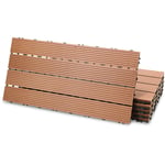 3m² Dalles de jardin clipsables en bois composite wpc brun 60 x 30cm Type mosaïque Revêtement de sol extérieur - Tolletour