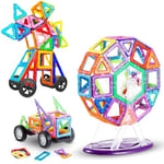 LIVEHITOP 116 Pièce Blocs de Construction Magnétiques Kit, Jeux Construction Briques Bâtons Aimanté Magique Roues Ferris Jouet Educatif Cadeau Journée des Enfants Créatif pour Enfant 3 Ans