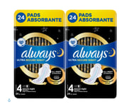 Always Ultra Secure Night Size 4, With Wings, 48 Pack