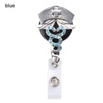 1 Pcs Badge Holder Nurse Id Name Card Key Ring Blue