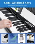 LEKATO 61 Key Folding Piano Keyboard, Semi-Weighted Keys Portable Electric Piano