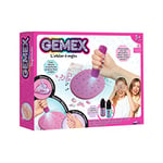 MYBO TV L'Atelier à Ongles-Kit Idée Cadeau Fille-24 Faux Enfant + 2 Gels + Moule à Gems + Lampe UV +, Autocollants, Rose