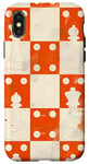 Coque pour iPhone X/XS Orange Pop Art Polka Dots Vanille Blanc et Café