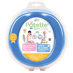 Potette 2 en 1 réducteur de toilette et de toilettes - comprend 3 pièces de rechange, Bleu