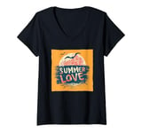 Womens Fruity colors with Summer love V-Neck T-Shirt