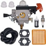 4180-120-0615 Carburateur FS91 pour Stihl FS91 FS91R FS111 FS89 HT102 HT103 FC91 FC96 KM91 KM91R KM111 FC111 Débroussailleuse - avec kit de filtre à