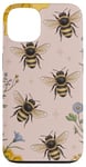 Coque pour iPhone 13 Abeilles vintage Amoureux du jardin en nid d'abeille