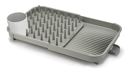 Joseph Joseph Expandable Dish Drainer, Sink drying rack with draining spout - Grey