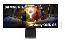 Samsung Odyssey Gaming OLED G8 LS34DG850SUXXU Curved 34" UWQHD Smart Gaming Monitor - 0.03ms, 175Hz, 3440x1440, Speakers, Full Smart Platform