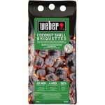 Weber Briquettes de Coques de Noix de Coco (2kg), performantes, pour Une Combustion Longue et constante, idéales pour Griller longuement Les Aliments, 100% Naturelles (18450)