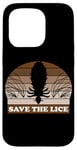 Coque pour iPhone 15 Pro Save The Lice, phrase sarcastique style rétro parasite humour