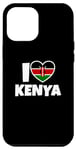 Coque pour iPhone 14 Pro Max I Love Kenya avec le drapeau et le coeur