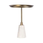 Paris Prix - Table d'Appoint Design 'Grant' 51cm Blanc & Or