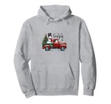 'Tis the Season Old Truck with Snowman and Christmas Tree Pullover Hoodie