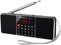 Tr602 Poste Radio Portable Rechargeable, Enceinte Bluetooth Stéréo Am Fm, Lecteur Mp3 Sans Fil Haut-Parleur Entrée Aux Support Carte Tf Clé Usb Minuterie De Sommeil, Cadeau De Noël (Noir)