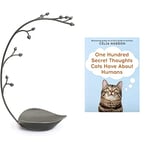 Umbra Orchid Jewelry Hanging Tree Stand - Multi-Functional Necklace Holder Display Organizer Rack With a Ring Dish Tray, Gun Metal & One Hundred Secret Thoughts Cats Have About Humans