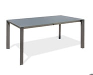 Table de jardin aluminium HONFLEUR gris anthracite plateau verre rallonge DCB GARDEN TB250