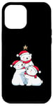 Coque pour iPhone 12 Pro Max Arbre de Noël ours polaire pour filles et garçons Père Noël amusant