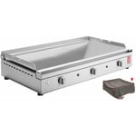 Plancha Planet - gaz - chef 80 Lisse + Housse planet à gaz - 3 brûleurs - Inox 304 Alimentaire