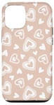 Coque pour iPhone 12/12 Pro Coeurs de pêche mignons Joli motif d'amour Saint-Valentin