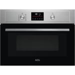 AEG 8000 Series Combi Microwave and Oven, KMX365060M, 43L, Fast Heat-Up, Convection & Microwave, Stainless Steel, Anti-fingerprint, Grill, LED Display, Defrost, Pizza Setting, Child Lock