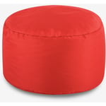 Bean Bag Bazaar - Veeva Pouf Rond, Repose-Pieds - 38cm x 20cm - Textile Tissé, Résistant à l'eau, Poufs d'intérieur et d'extérieur, Rouge, oeko-tex