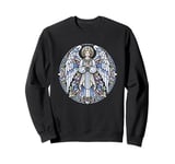 Stained Glass Angel Church Flowers Christian Art Praying Sweatshirt