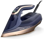 Philips Azur 8000 Series Steam Iron - 85 g/min of Continuous Steam, 260g Turbo Steam Boost, 3000 W, OptimalTEMP Technology, SteamGlide Elite Soleplate, Dark Blue (DST8050/26)