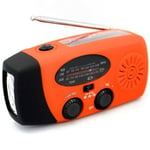 Solar Crank Radio Emergency Led Taskulamppu Am Fm Noaa Puhelin Laturi Sos Hälyttävä Outdoor Survival Powerk 2000mah Oranssi