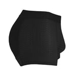 Herr Mesh Andas Butt Lift Boxer Briefs Underkläder med Butt Pad Förstoring, 50% Erbjudande-WELLNGS Black XXL