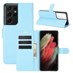 Protection Etui pour Samsung Galaxy S21 Ultra Coque Pochette Étui Étuis Bleu