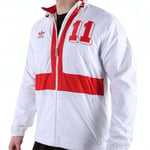 adidas England Colorado Mens Windbreaker Jacket White Hooded Full Zip Coat