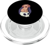 Adorable Dog on Top A Skull Kawaii Goth Tees Cute Doggy PopSockets PopGrip for MagSafe