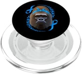 Gorilla T1D Survivor Bandana de sensibilisation au diabète Bleu PopSockets PopGrip pour MagSafe