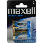 Maxell Batterier, C (lr14), Alkaline, 1,5v, 2-pack