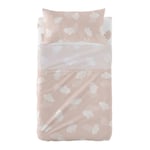 Jeu de draps HappyFriday Basic Kids Clouds Rose Lit de bébé 2 Pièces