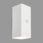 BRILONER - Lampe murale LED rechargeable avec détecteur de mouvement, capteur crépusculaire, minuterie de 20 s, lampe extérieure, spot LED, applique murale extérieure, 15,5x6,5x8,5 cm (hxlxp), blanc
