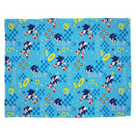 Character World Officially Licensed Sonic the Hedgehog Fleece Blanket | Super Soft Warm Blue Geo Design Throw | Perfect For The Home, Bedroom, Camping & Sleepovers