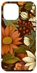 Coque pour iPhone 14 Plus Orange Bohème Groovy Motif floral années 70