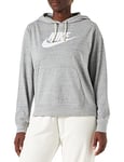 Nike Femme W Nsw Gym Vntg Gfx Easy Po Hoodie Veste, Dk Grey Heather/White, M EU