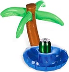 Concept4u® Inflatable Beverage Can Holder Island With Palm Tree Drink Summer Bath Swimming Pool Beer Toy Boat Home Floating Hot Tub