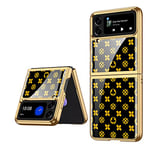 COQUE Galaxy Z Flip 4 5G,étui pour téléphone Portable Ultra Mince en Verre 9H Peinte Brillante,Housse de téléphone Pliable pour Samsung Galaxy Z Flip 4 5G-Nouvelle Herbe