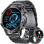 Military Smart Watch for Men, Smart Watches with Bluetooth Voice Call Compatible Android iOS Phone, Smartwatch with Heart Rate SpO2 Pressure Sleep Monitor, IP67 Waterproof Tactical Fitness Watch