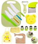 Azyvum Kit Couteau sécurité de Cuisine pour Enfants - 16 Pièces Couteau Enfants pour couper et cuire des fruits ou légumes | Couteau Enfant qui ne Coupe pas, Couteaux enfants à partir de 2 ans