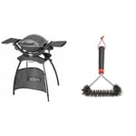 WEBER Barbecue électrique Weber Q 1400 Stand Electric Grill & 12" Three-Sided Grill Brush