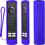 Housse Coque En Silicone Pour Jvc/Bush/Toshiba/Xiaomi/Fire Tv Telecommande Vocale, Etui De Protection Pour Jvc Telecommande, Antiderapage, Antisismique, Lavable(Bleu)