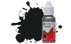 Humbrol Model Paint - DB0021 No 21 Black - Gloss (14ml) , Acrylic Paints for Models, Plastic, Metal, Wood, Glass, Ceramics and More, Acrylic Touch Up Paint - Hobby Paint Bottle for Craft Kits