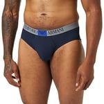 Emporio Armani Men's Eagle Label Elastic Band Briefs, Navy, S